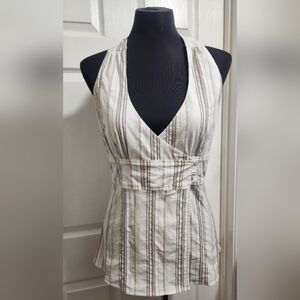 Rampage Stretchy Wrap Button Front Halter Top Junior's Size Large